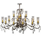 Meyda Lighting Windsor 62" 14-Light French Bronze Chandelier With Clear Hurricane Shade Glass