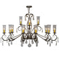 Meyda Lighting Windsor 62" 14-Light French Bronze Chandelier With Clear Hurricane Shade Glass