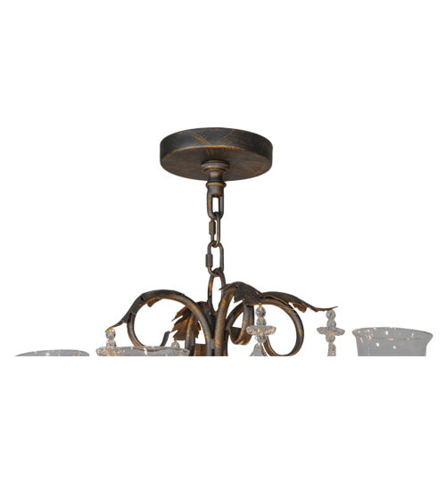 Meyda Lighting Windsor 62" 14-Light French Bronze Chandelier With Clear Hurricane Shade Glass