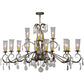 Meyda Lighting Windsor 62" 14-Light French Bronze Chandelier With Clear Hurricane Shade Glass