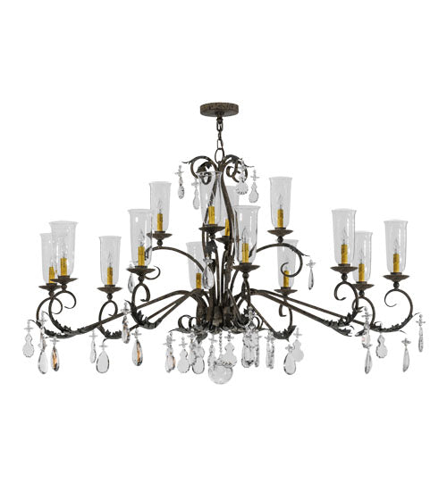 Meyda Lighting Windsor 62" 14-Light French Bronze Chandelier With Clear Shade Glass