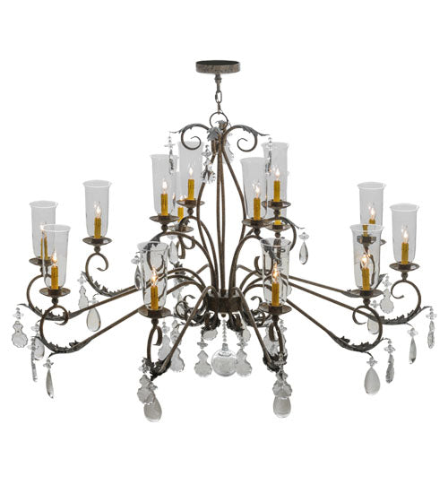 Meyda Lighting Windsor 62" 14-Light French Bronze Chandelier With Clear Shade Glass