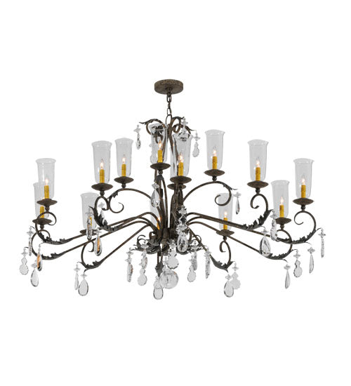 Meyda Lighting Windsor 62" 14-Light French Bronze Chandelier With Clear Shade Glass
