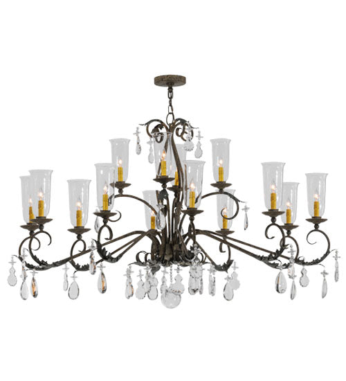 Meyda Lighting Windsor 62" 14-Light French Bronze Chandelier With Clear Shade Glass