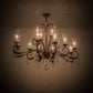 Meyda Lighting Windsor 62" 14-Light Gilded Tobacco Chandelier With Clear Hurricane Shade Glass
