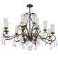 Meyda Lighting Windsor 62" 14-Light Gilded Tobacco Chandelier With Clear Hurricane Shade Glass