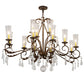 Meyda Lighting Windsor 62" 14-Light Gilded Tobacco Chandelier With Clear Hurricane Shade Glass