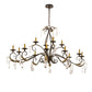 Meyda Lighting Windsor 62" 14-Light Golden Bronze Island Chandelier With Ivory Faux Candlelight