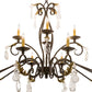Meyda Lighting Windsor 62" 14-Light Golden Bronze Island Chandelier With Ivory Faux Candlelight