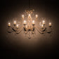 Meyda Lighting Windsor 62" 14-Light Tuscan Ivory Island Chandelier With Clear Hurricane Shade Glass