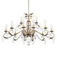 Meyda Lighting Windsor 62" 14-Light Tuscan Ivory Island Chandelier With Clear Hurricane Shade Glass