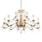 Meyda Lighting Windsor 62" 14-Light Tuscan Ivory Island Chandelier With Clear Hurricane Shade Glass