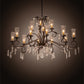 Meyda Lighting Windsor 68" 14-Light Mahogany Bronze Island Chandelier With Clear Hurricane Shade Glass
