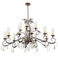 Meyda Lighting Windsor 68" 14-Light Mahogany Bronze Island Chandelier With Clear Hurricane Shade Glass