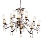 Meyda Lighting Windsor 68" 14-Light Mahogany Bronze Island Chandelier With Clear Hurricane Shade Glass