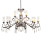 Meyda Lighting Windsor 68" 14-Light Mahogany Bronze Island Chandelier With Clear Hurricane Shade Glass