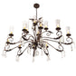 Meyda Lighting Windsor 68" 14-Light Mahogany Bronze Island Chandelier With Clear Hurricane Shade Glass