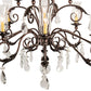 Meyda Lighting Windsor 68" 14-Light Mahogany Bronze Island Chandelier With Clear Hurricane Shade Glass