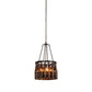 Meyda Lighting Wine Bottle 19" 5-Light Textured Black Chandelier With Amber Wine Bottle Shade Glass