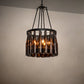 Meyda Lighting Wine Bottle 19" 5-Light Textured Black Chandelier With Amber Wine Bottle Shade Glass