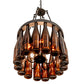 Meyda Lighting Wine Bottle 19" 5-Light Textured Black Chandelier With Amber Wine Bottle Shade Glass