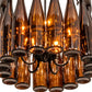 Meyda Lighting Wine Bottle 19" 5-Light Textured Black Chandelier With Amber Wine Bottle Shade Glass