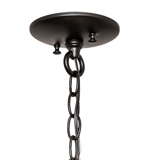 Meyda Lighting Wine Bottle 19" 5-Light Textured Black Chandelier With Amber Wine Bottle Shade Glass