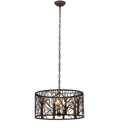 Meyda Lighting Winter Maple 20" 3-Light Oil Rubbed Bronze Pendant Light