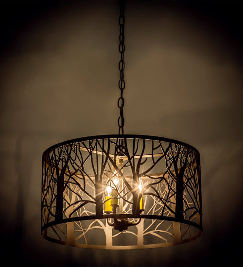 Meyda Lighting Winter Maple 20" 3-Light Oil Rubbed Bronze Pendant Light
