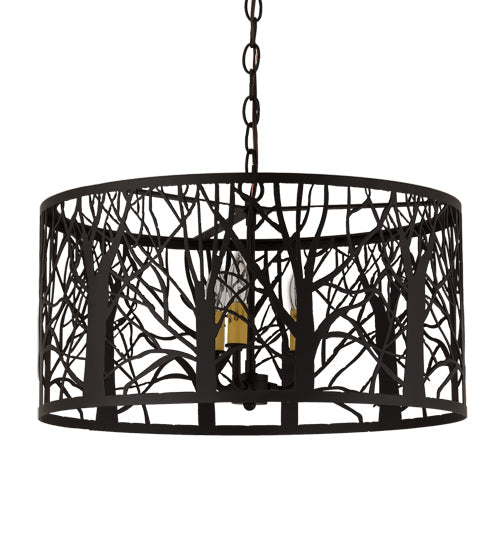Meyda Lighting Winter Maple 20" 3-Light Oil Rubbed Bronze Pendant Light