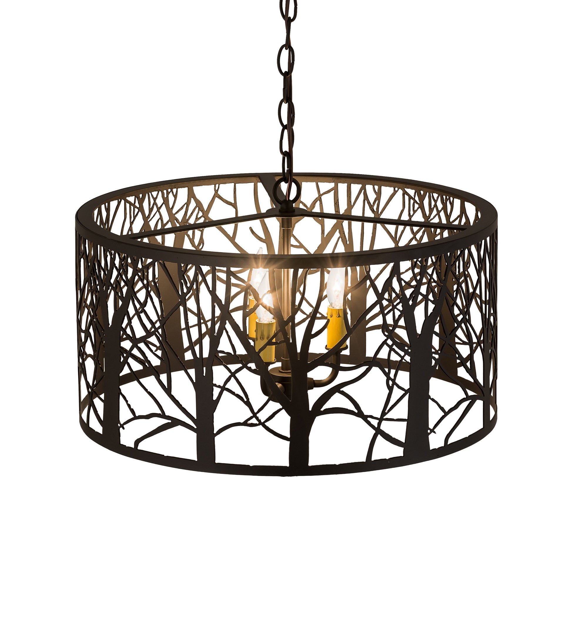 Meyda Lighting Winter Maple 20" 3-Light Oil Rubbed Bronze Pendant Light