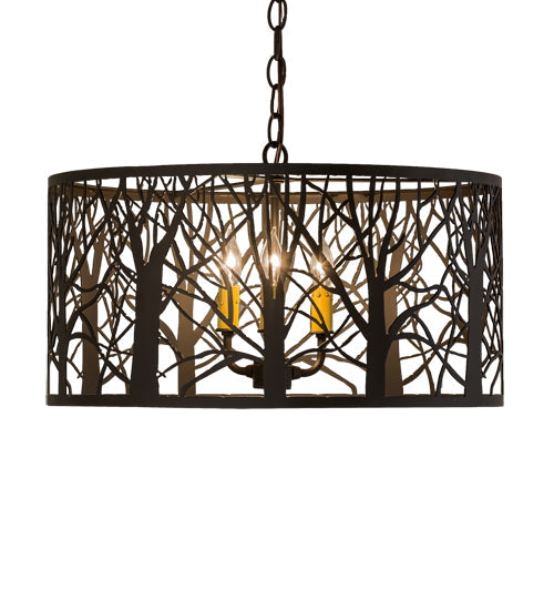 Meyda Lighting Winter Maple 20" 3-Light Oil Rubbed Bronze Pendant Light
