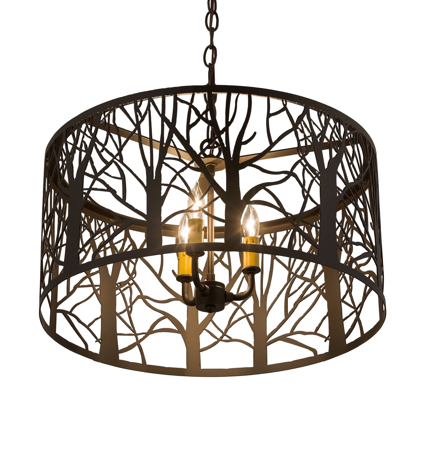 Meyda Lighting Winter Maple 20" 3-Light Oil Rubbed Bronze Pendant Light