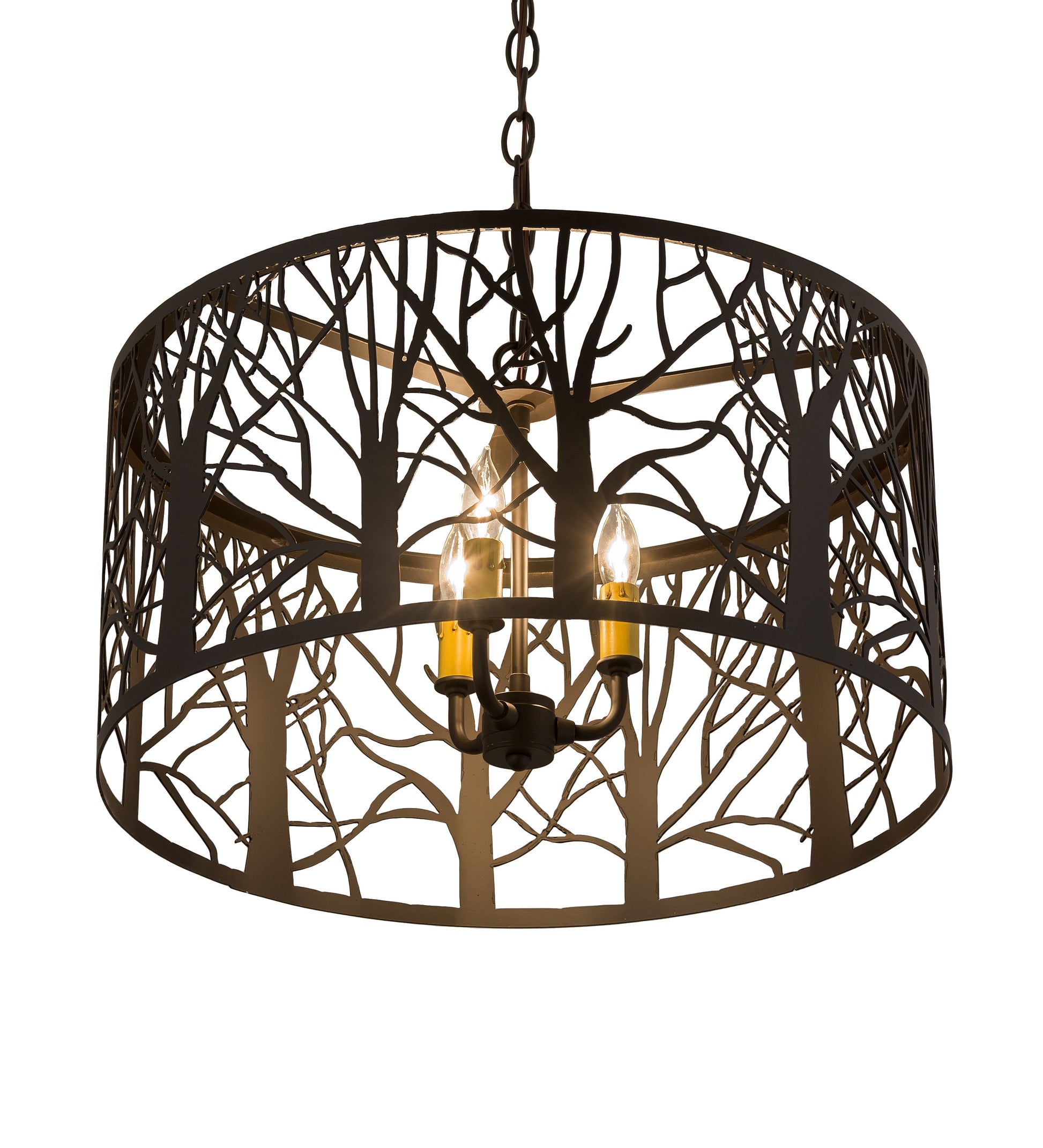 Meyda Lighting Winter Maple 20" 3-Light Oil Rubbed Bronze Pendant Light