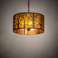 Meyda Lighting Winter Maple 20" 3-Light Oil Rubbed Bronze Pendant Light With Amber Mica Shade Glass