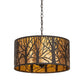 Meyda Lighting Winter Maple 20" 3-Light Oil Rubbed Bronze Pendant Light With Amber Mica Shade Glass