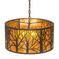 Meyda Lighting Winter Maple 20" 3-Light Oil Rubbed Bronze Pendant Light With Amber Mica Shade Glass