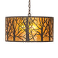 Meyda Lighting Winter Maple 20" 3-Light Oil Rubbed Bronze Pendant Light With Amber Mica Shade Glass