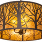 Meyda Lighting Winter Maple 20" 3-Light Oil Rubbed Bronze Pendant Light With Amber Mica Shade Glass