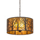 Meyda Lighting Winter Maple 20" 3-Light Oil Rubbed Bronze Pendant Light With Amber Mica Shade Glass