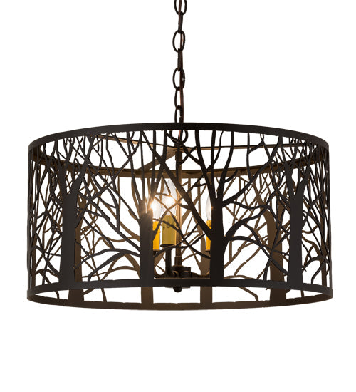 Meyda Lighting Winter Maple 20" 3-Light Oil Rubbed Bronze Pendant Light