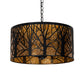 Meyda Lighting Winter Maple 20" 3-Light Textured Black Pendant Light With Amber Mica Shade Glass