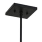 Meyda Lighting Winter Pine 12" Textured Black Mini Pendant Light With Beige Art Shade Glass