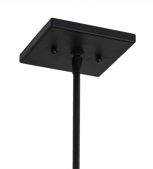 Meyda Lighting Winter Pine 12" Textured Black Mini Pendant Light With Beige Art Shade Glass