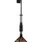 Meyda Lighting Winter Pine 12" Textured Black Tall Pines Wall Sconce With Silver Mica Shade Glass