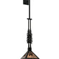 Meyda Lighting Winter Pine 12" Textured Black Tall Pines Wall Sconce With Silver Mica Shade Glass