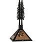 Meyda Lighting Winter Pine 12" Textured Black Tall Pines Wall Sconce With Silver Mica Shade Glass