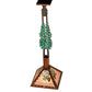 Meyda Lighting Winter Pine 12"Sq Vintage Copper & Oil Rubbed Bronze Tall Pines Pendant Light With Silver Mica Shade Glass