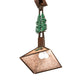 Meyda Lighting Winter Pine 12"Sq Vintage Copper & Oil Rubbed Bronze Tall Pines Pendant Light With Silver Mica Shade Glass