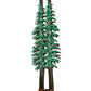Meyda Lighting Winter Pine 12"Sq Vintage Copper & Oil Rubbed Bronze Tall Pines Pendant Light With Silver Mica Shade Glass